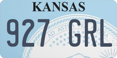 KS license plate 927GRL