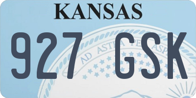 KS license plate 927GSK