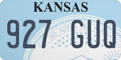 KS license plate 927GUQ