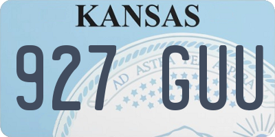 KS license plate 927GUU