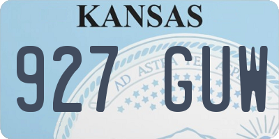 KS license plate 927GUW