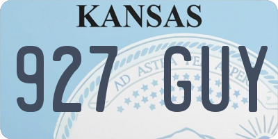 KS license plate 927GUY