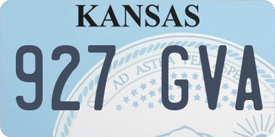 KS license plate 927GVA