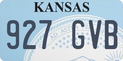 KS license plate 927GVB