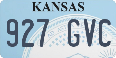 KS license plate 927GVC
