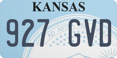 KS license plate 927GVD
