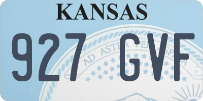 KS license plate 927GVF