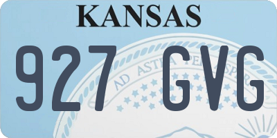 KS license plate 927GVG