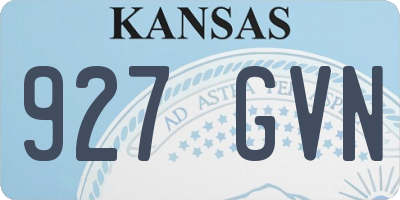 KS license plate 927GVN