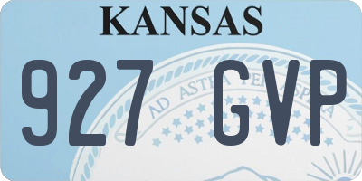 KS license plate 927GVP