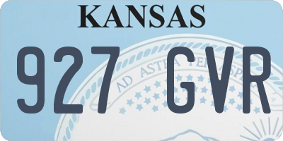 KS license plate 927GVR