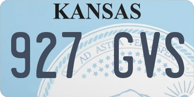 KS license plate 927GVS