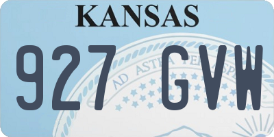KS license plate 927GVW
