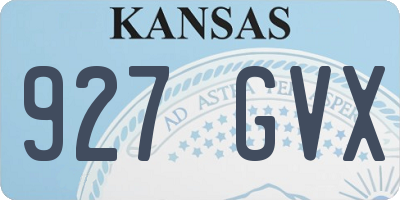 KS license plate 927GVX