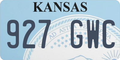 KS license plate 927GWC