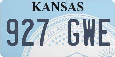 KS license plate 927GWE