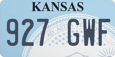 KS license plate 927GWF