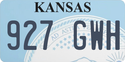 KS license plate 927GWH