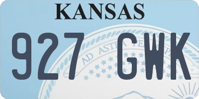 KS license plate 927GWK