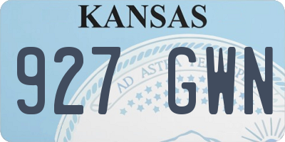 KS license plate 927GWN