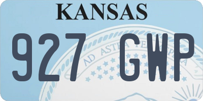 KS license plate 927GWP