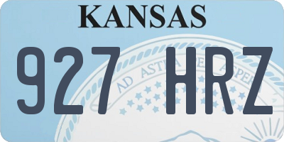 KS license plate 927HRZ