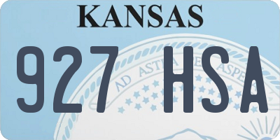 KS license plate 927HSA