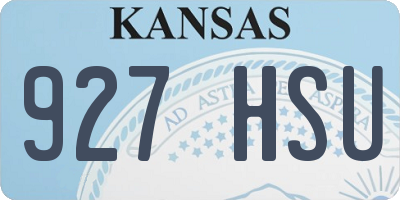KS license plate 927HSU