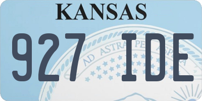 KS license plate 927IDE