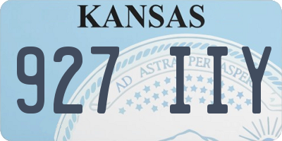 KS license plate 927IIY