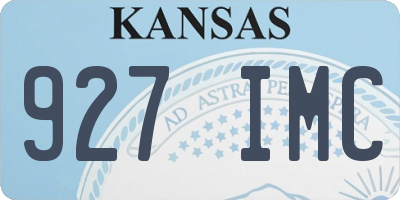 KS license plate 927IMC