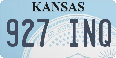KS license plate 927INQ