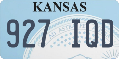KS license plate 927IQD