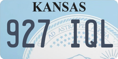 KS license plate 927IQL