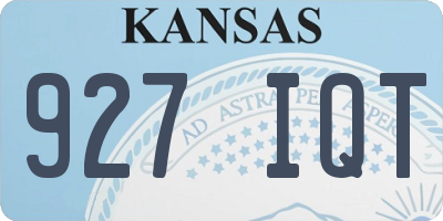 KS license plate 927IQT