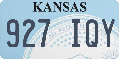 KS license plate 927IQY