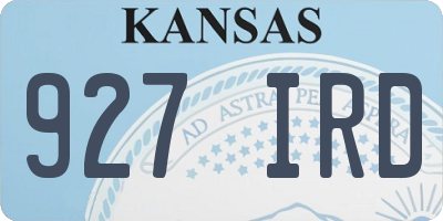 KS license plate 927IRD