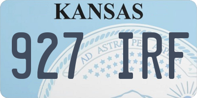 KS license plate 927IRF