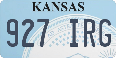 KS license plate 927IRG