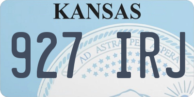 KS license plate 927IRJ