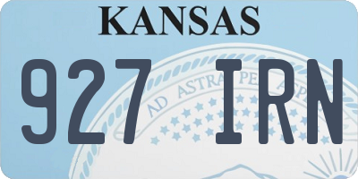 KS license plate 927IRN