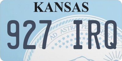 KS license plate 927IRQ