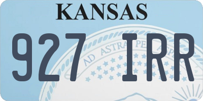 KS license plate 927IRR