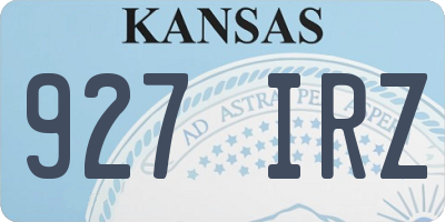 KS license plate 927IRZ