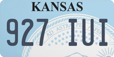 KS license plate 927IUI