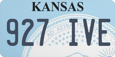 KS license plate 927IVE