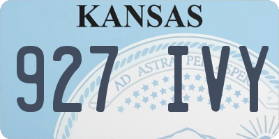 KS license plate 927IVY