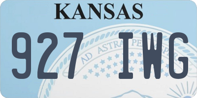 KS license plate 927IWG