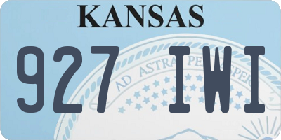 KS license plate 927IWI