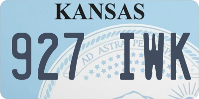 KS license plate 927IWK